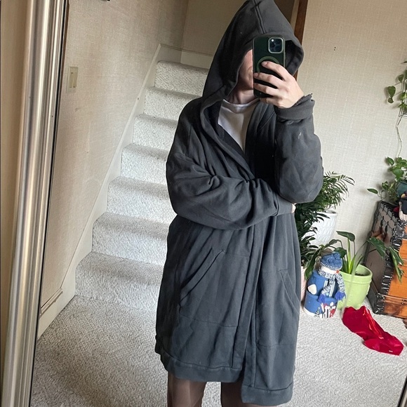 Eileen Fisher Organic Cotton French Terry Hooded Jacket - Picture 11 of 14